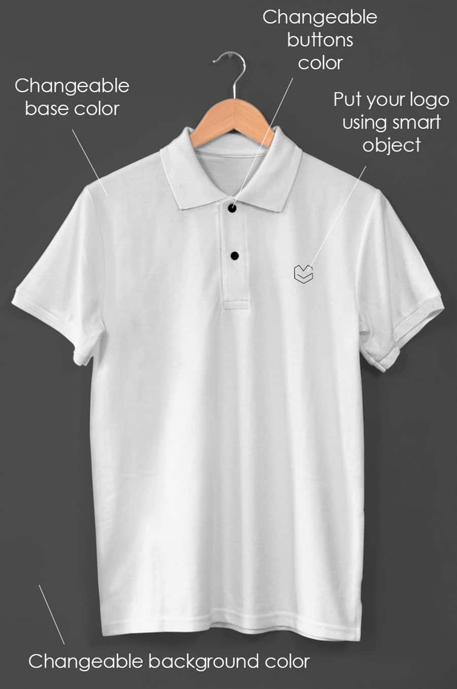 Download Free Mockup • Hanging Polo Shirt | Free Commercial Use Graphics & Fonts